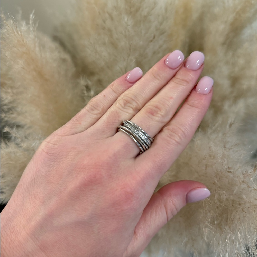 David Yurman Silver Twisted Rope Ring - Picture 5 of 9